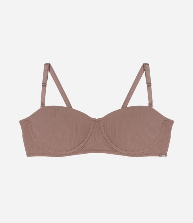 Sutiã Tomara que Caia com Bojo em Microfibra Texturizada