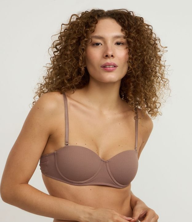 Sutiã Tomara que Caia com Bojo em Microfibra Texturizada