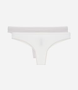 Kit 02 Calcinhas Biquíni Fio Duplo em Algodão