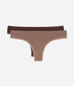 Kit 02 Calcinhas Biquíni em Poliamida Seamless