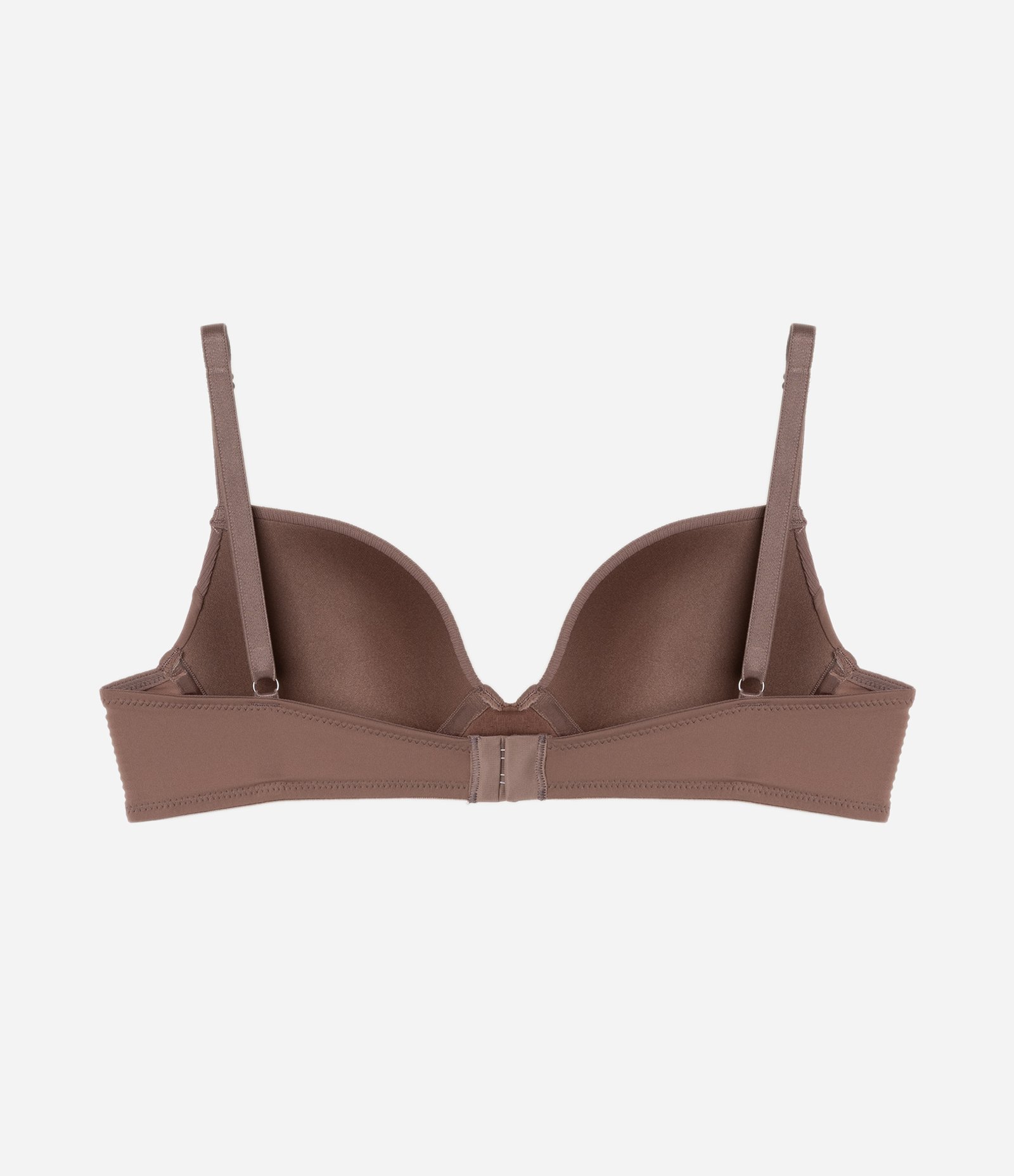 Sutiã Base com Bojo Oco em Microfibra Texturizada Marrom 6