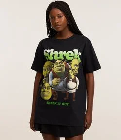 Camiseta em Algodão com Estampa Shrek