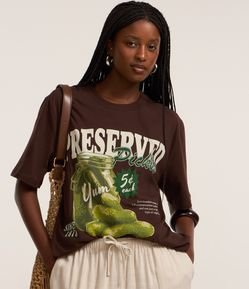 Camiseta T-shirt em Algodão com Estampa Reserva de Pepinos