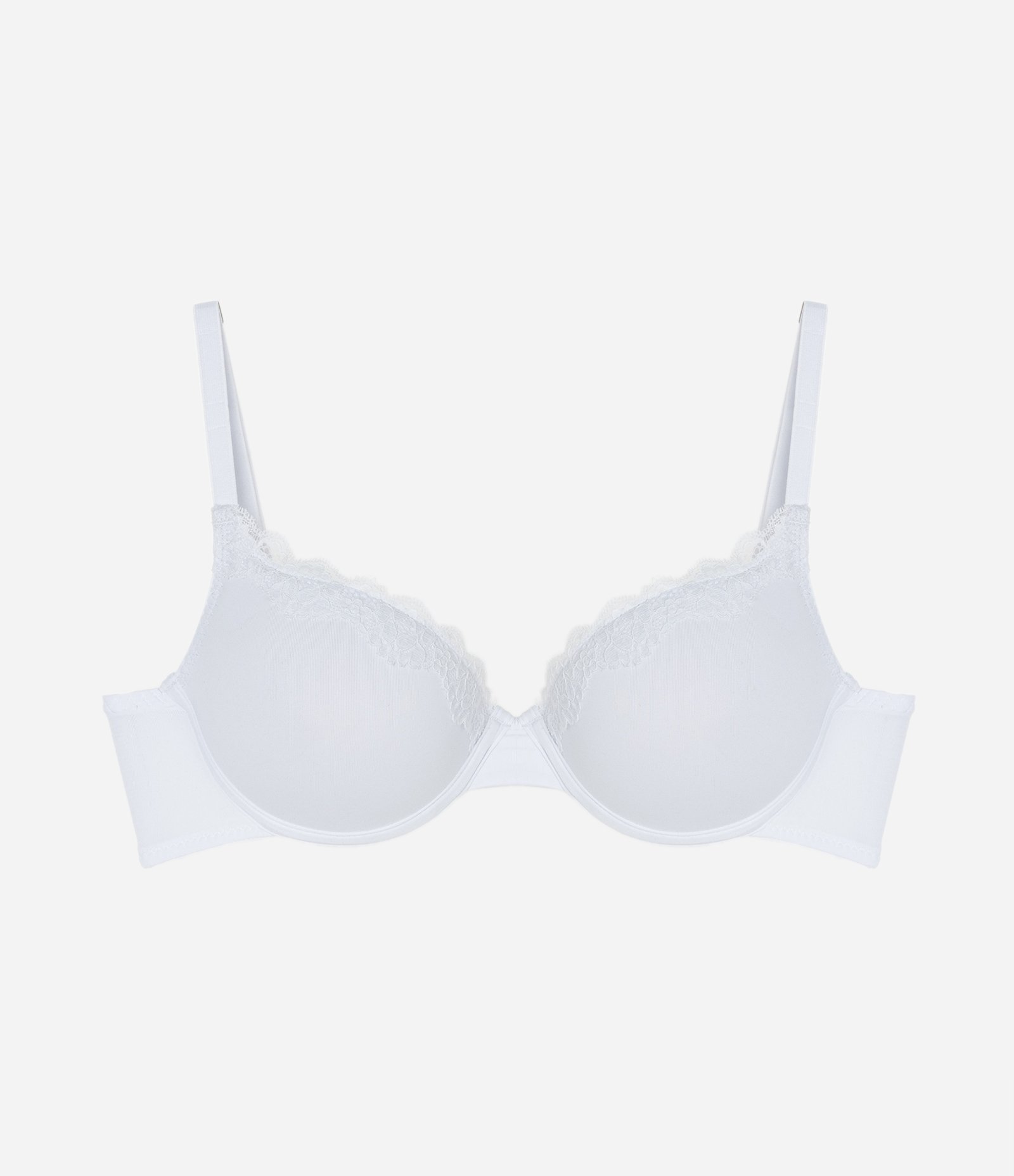 Sutiã Push Up com Bojo em Microfibra com Detalhes em Renda Branco 5