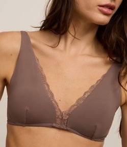 Sutiã Top em Microfibra com Detalhes em Renda