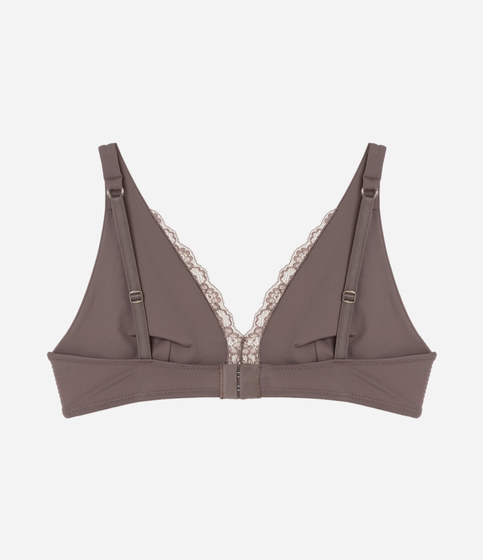 Sutiã Top em Microfibra com Detalhes em Renda Marrom Acinzentado 6
