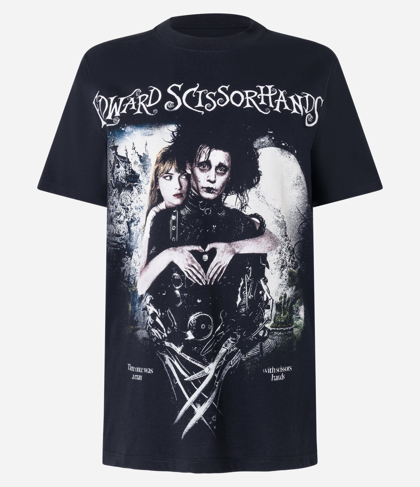 Camiseta T-Shirt em Algodão com Estampa e Lettering Edward Scissorhands Preto 6