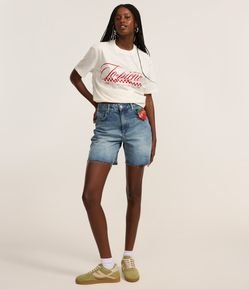 Camiseta em Algodão com Estampa Picnic Frente e Costas