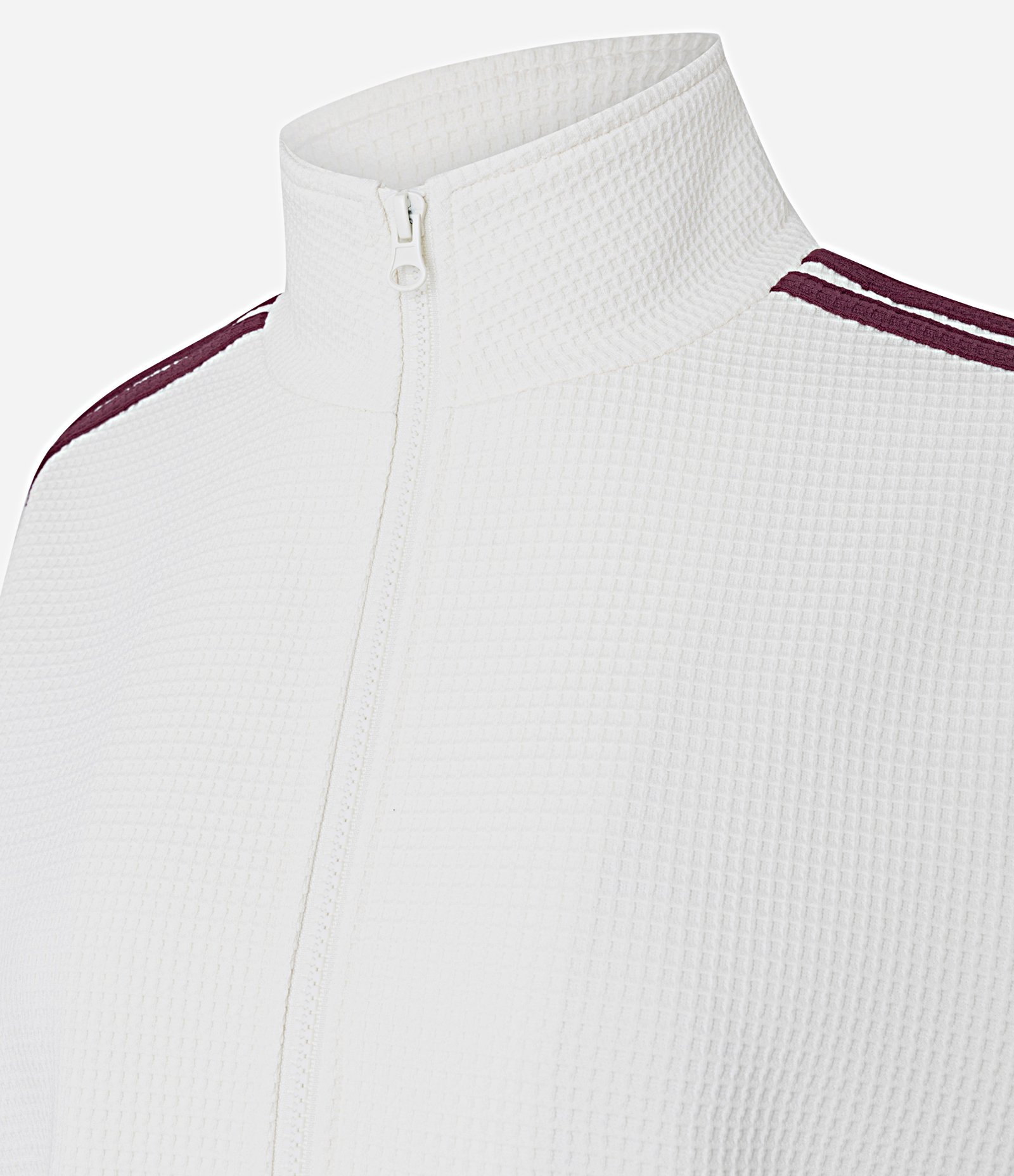 Jaqueta Boxy em Malha Waffle com Listras Laterais Off White 2