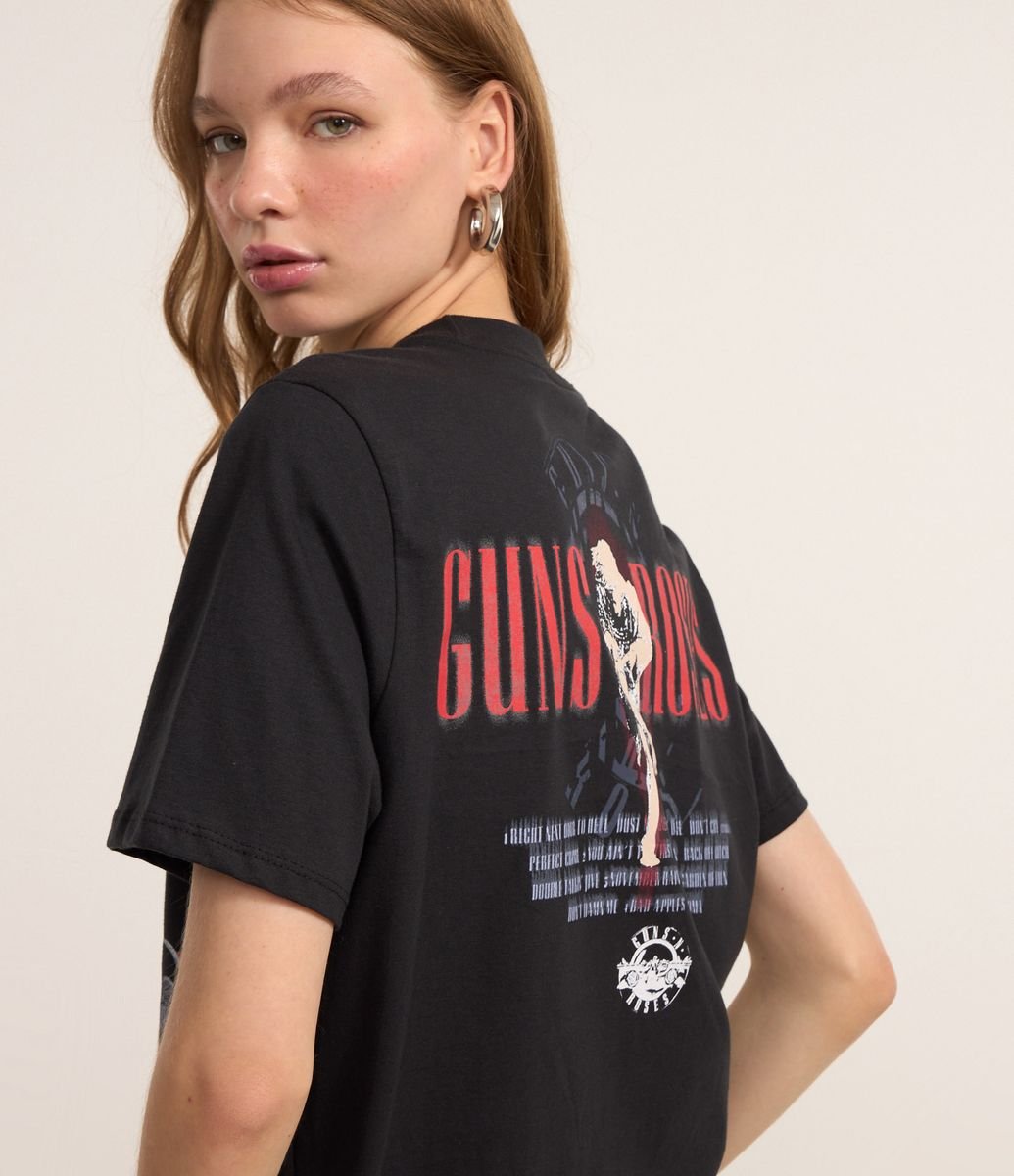 Camiseta em Algodão Guns N Roses Preto | Renner