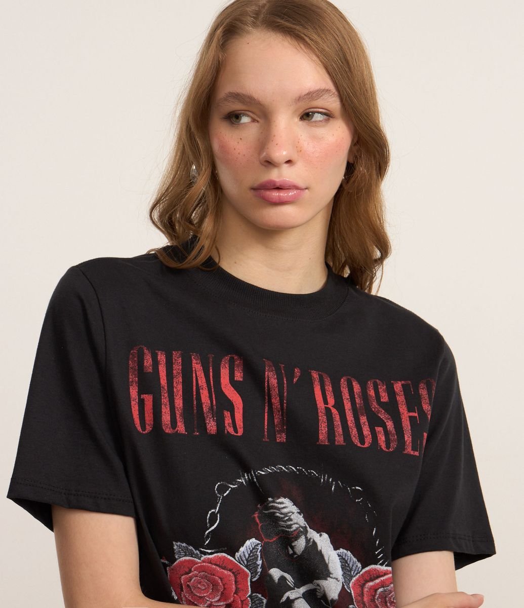 Guns N' Roses バンドTシャツ XL ブラック Camiseta em Algodão Guns N Roses Preto