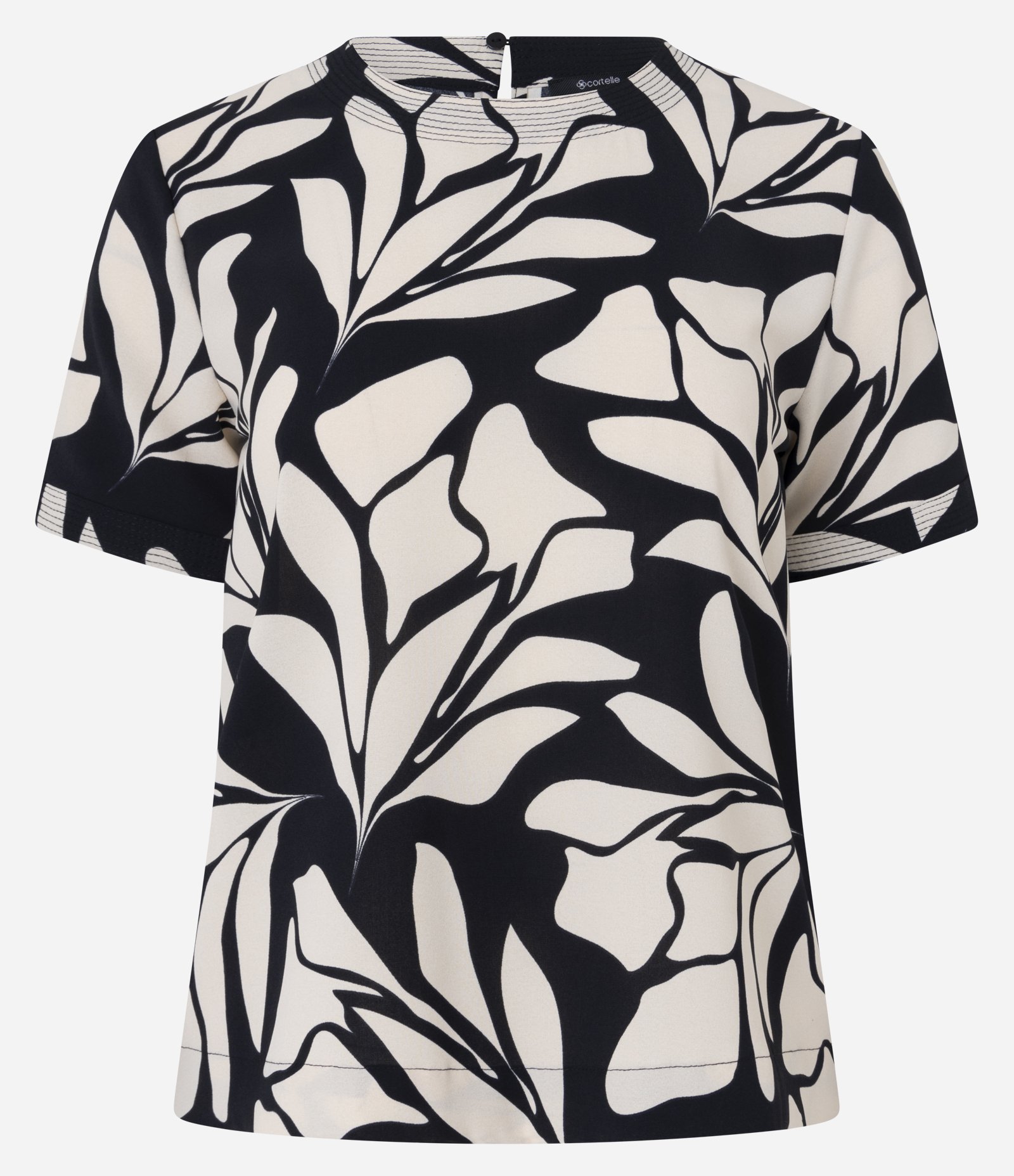 Blusa com Manga Curta e Estampa Floral Preto 4