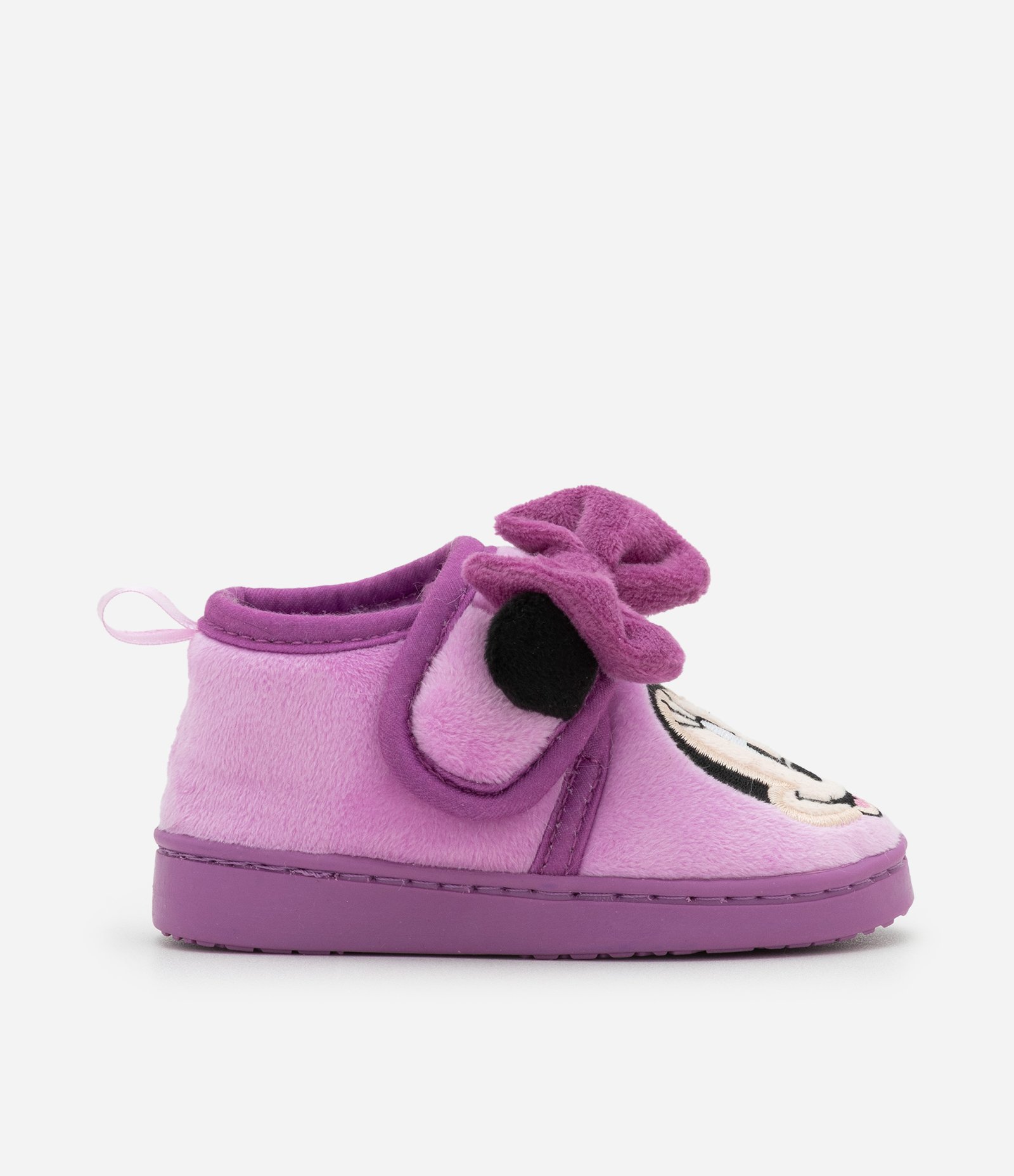 Pantufa Infantil Fechada Minnie com Laço 3D – Tam 19 a 28 Roxo 4