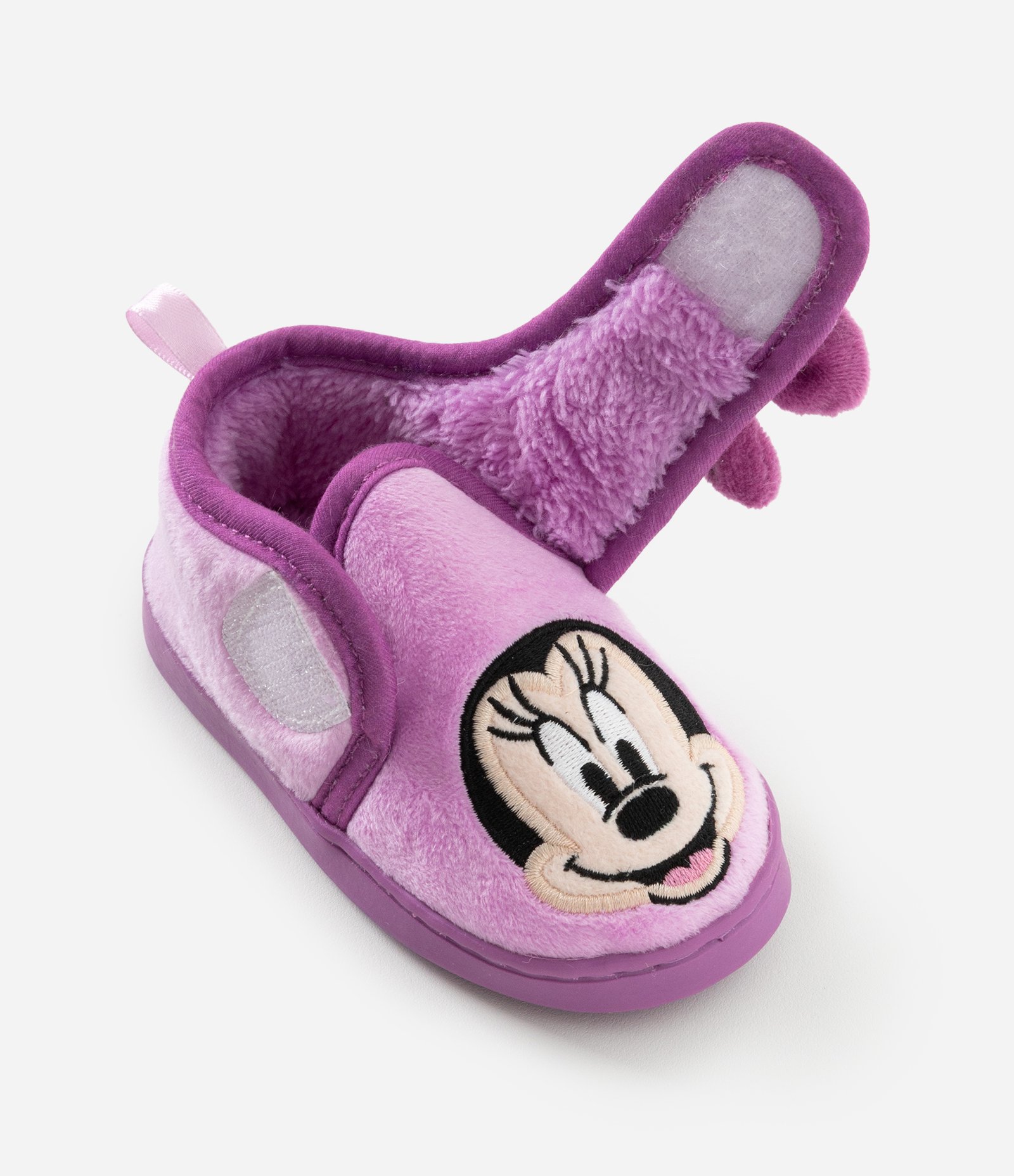 Pantufa Infantil Fechada Minnie com Laço 3D – Tam 19 a 28 Roxo 5