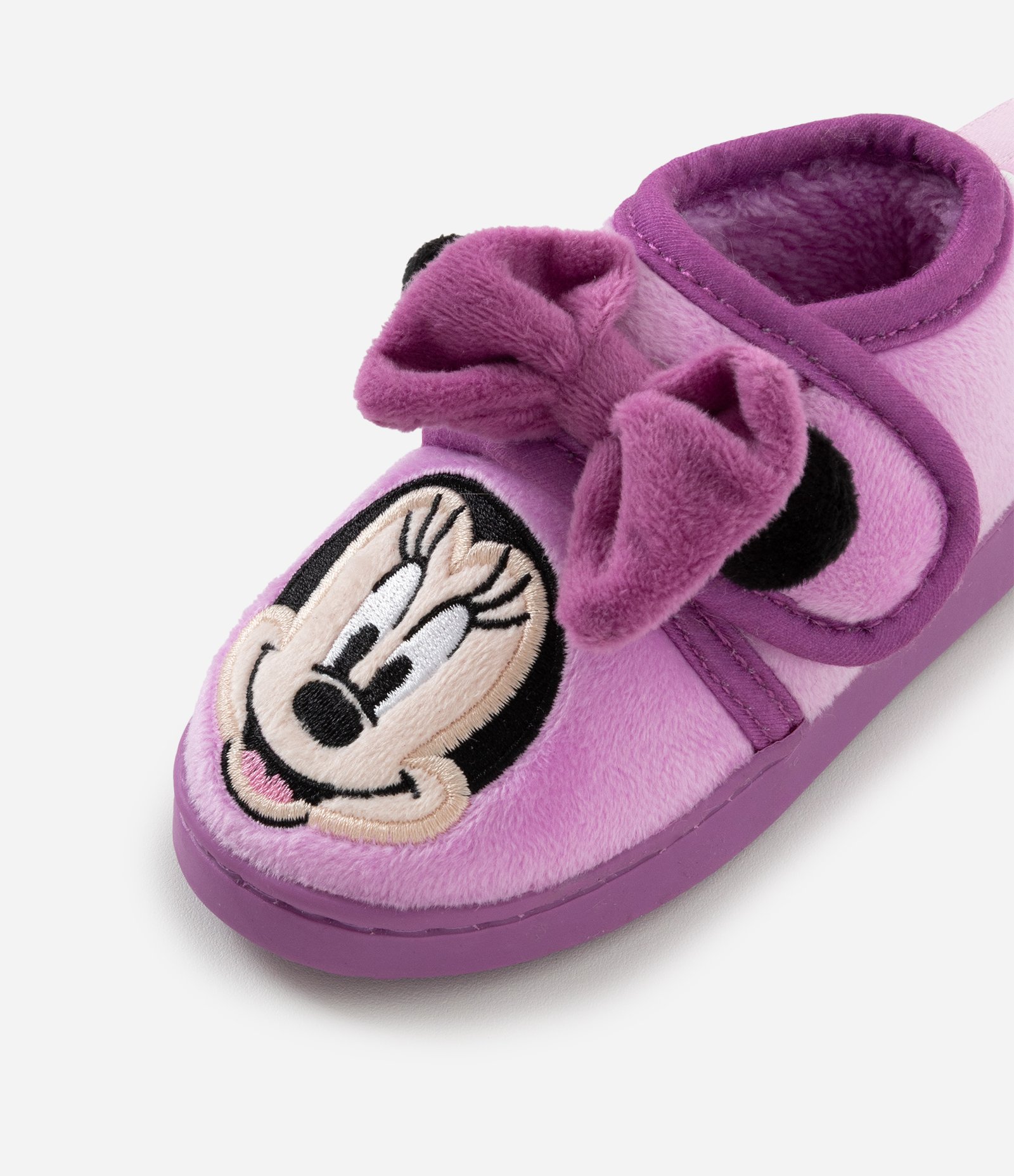 Pantufa Infantil Fechada Minnie com Laço 3D – Tam 19 a 28 Roxo 6