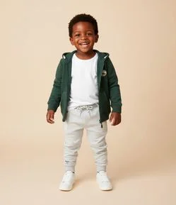 Calça Infantil em Moletom com Lettering Embossed – Tam 1 a 5/6 Anos