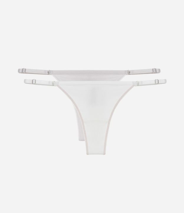 Kit 02 Calcinhas String Fio Duplo em Algodão Texturizado