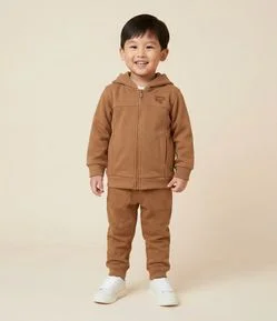Casaco Infantil em Polar Fleece com Capuz e Bordado – Tam 1 a 6 Anos