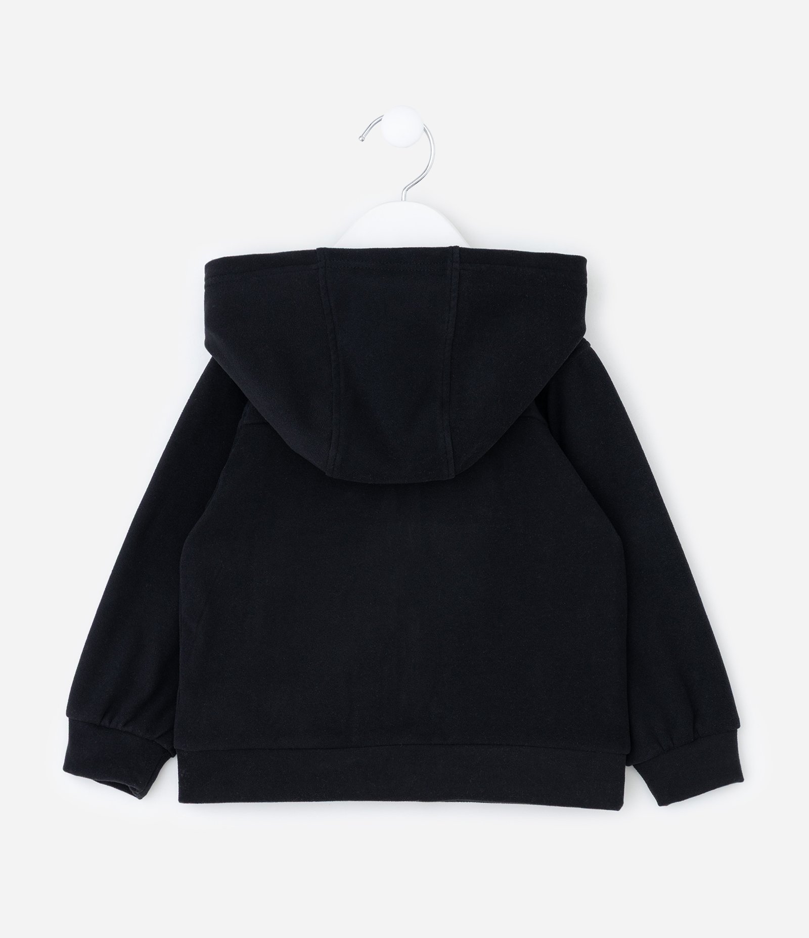 Casaco Infantil em Polar Fleece com Capuz e Bordado – Tam 1 a 5/6 Anos Preto 2