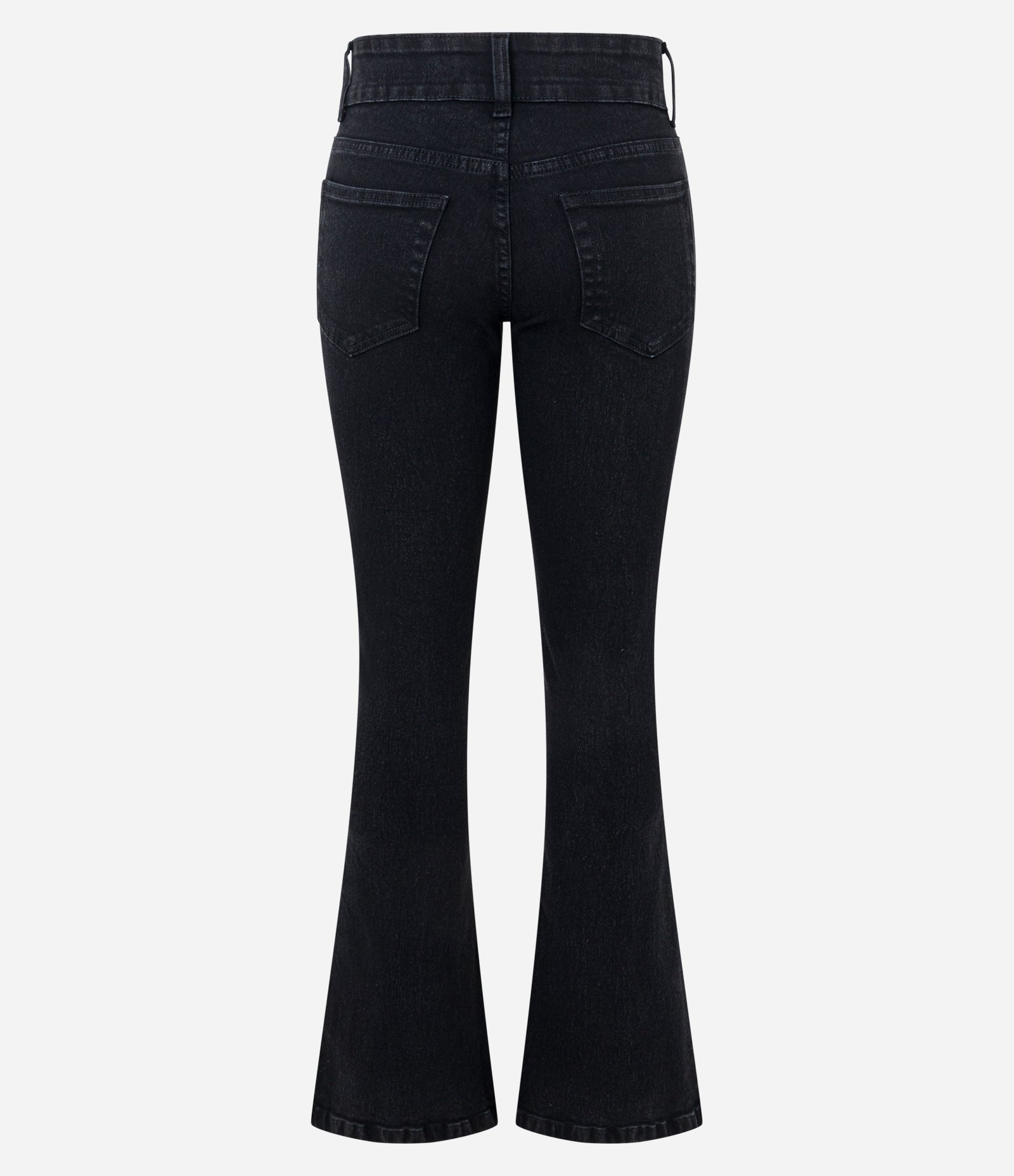 Calça Bootcut em Jeans com Nervuras Preto 7