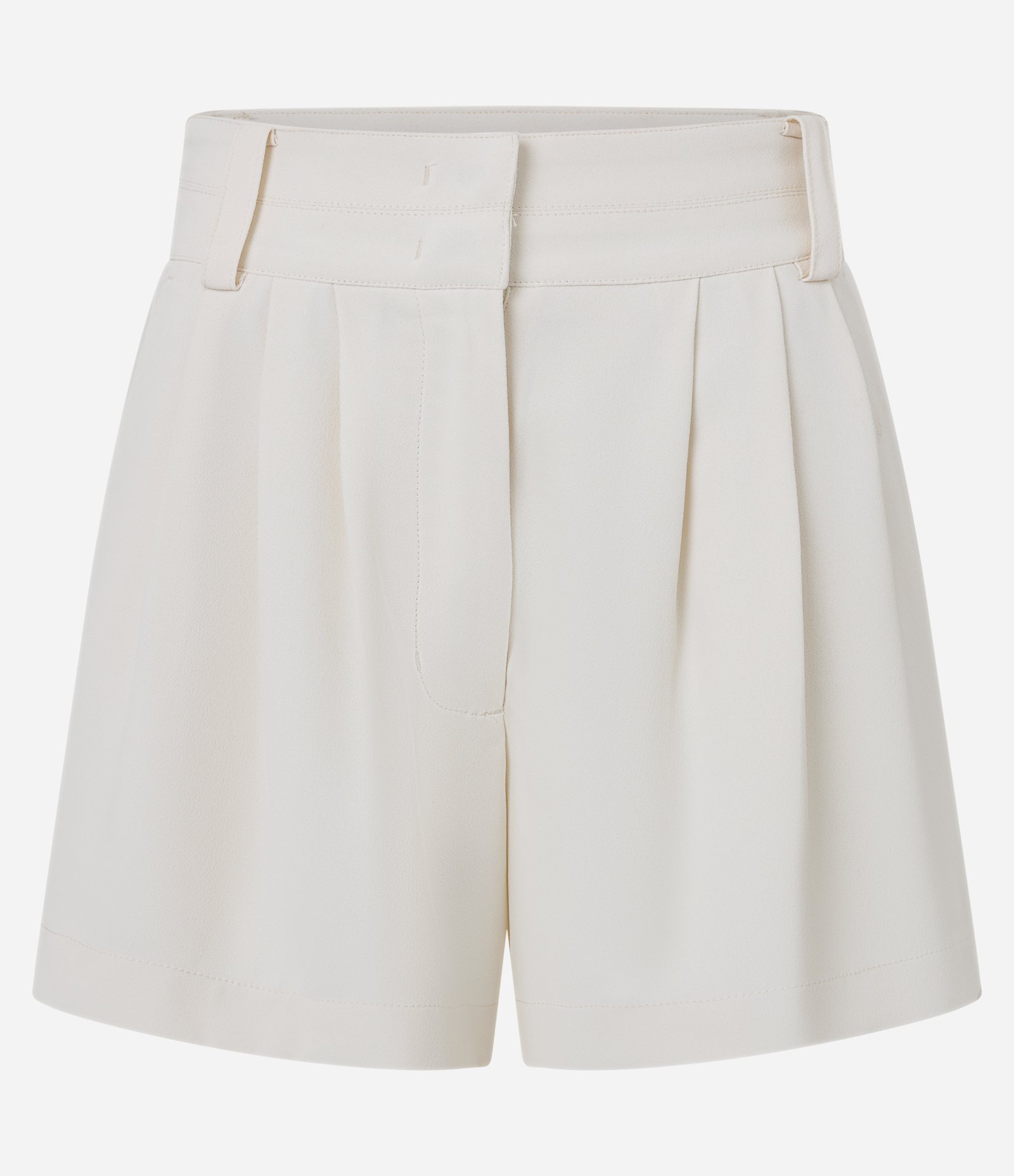 Bermuda em Crepe com Pregas e Cós Duplos Off White 6