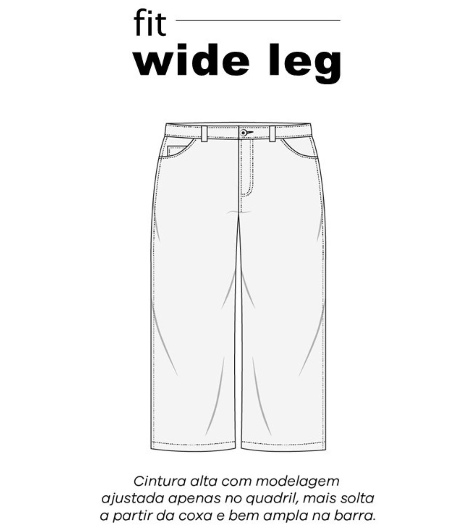 Calça Wide Leg em Jeans com Bolso Cargo Curve & Plus Size Azul 10