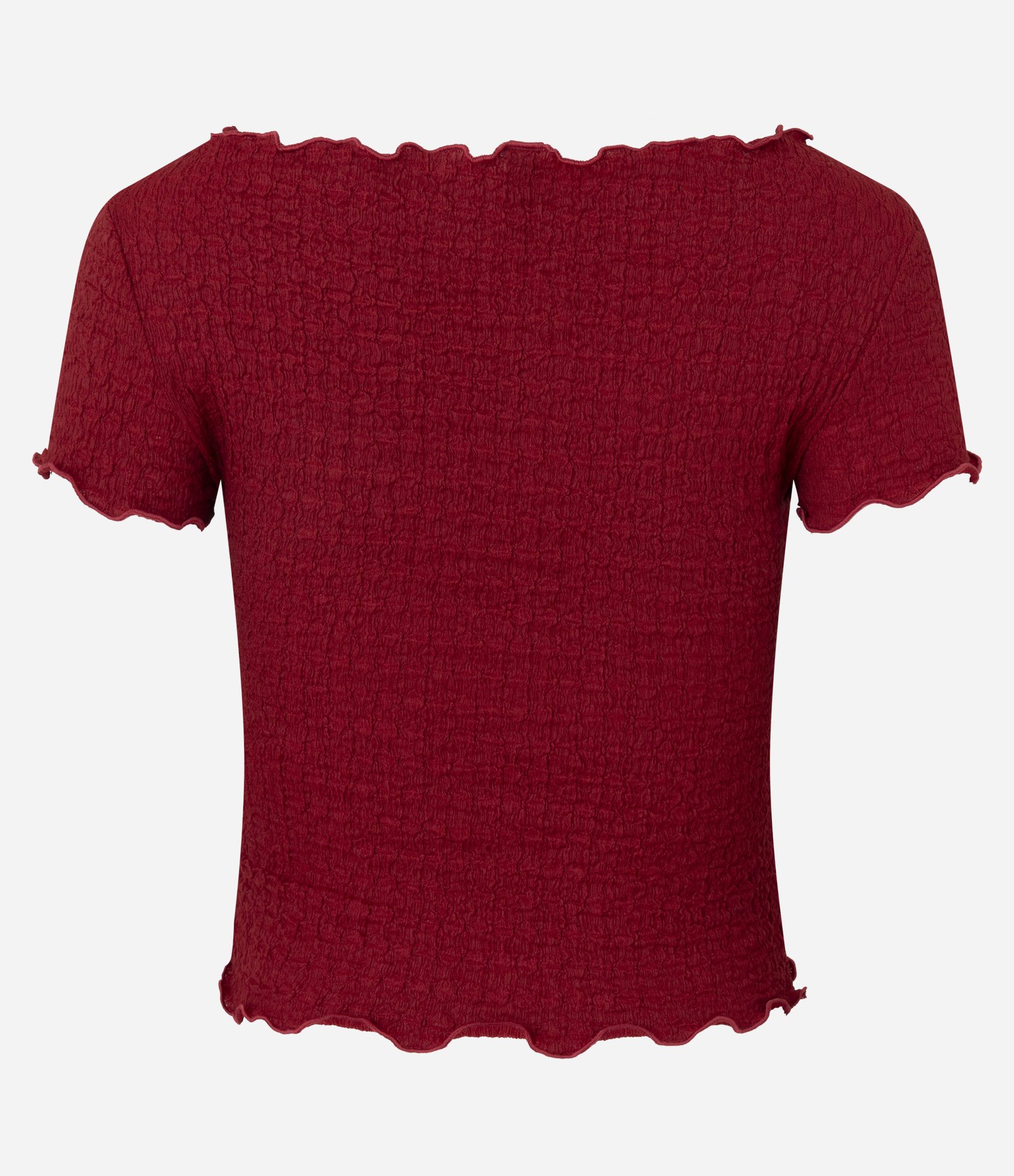 Blusa com Textura e Ondinhas nos Viés Vermelho 7