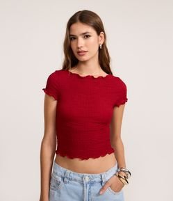 Blusa com Textura e Ondinhas nos Viés