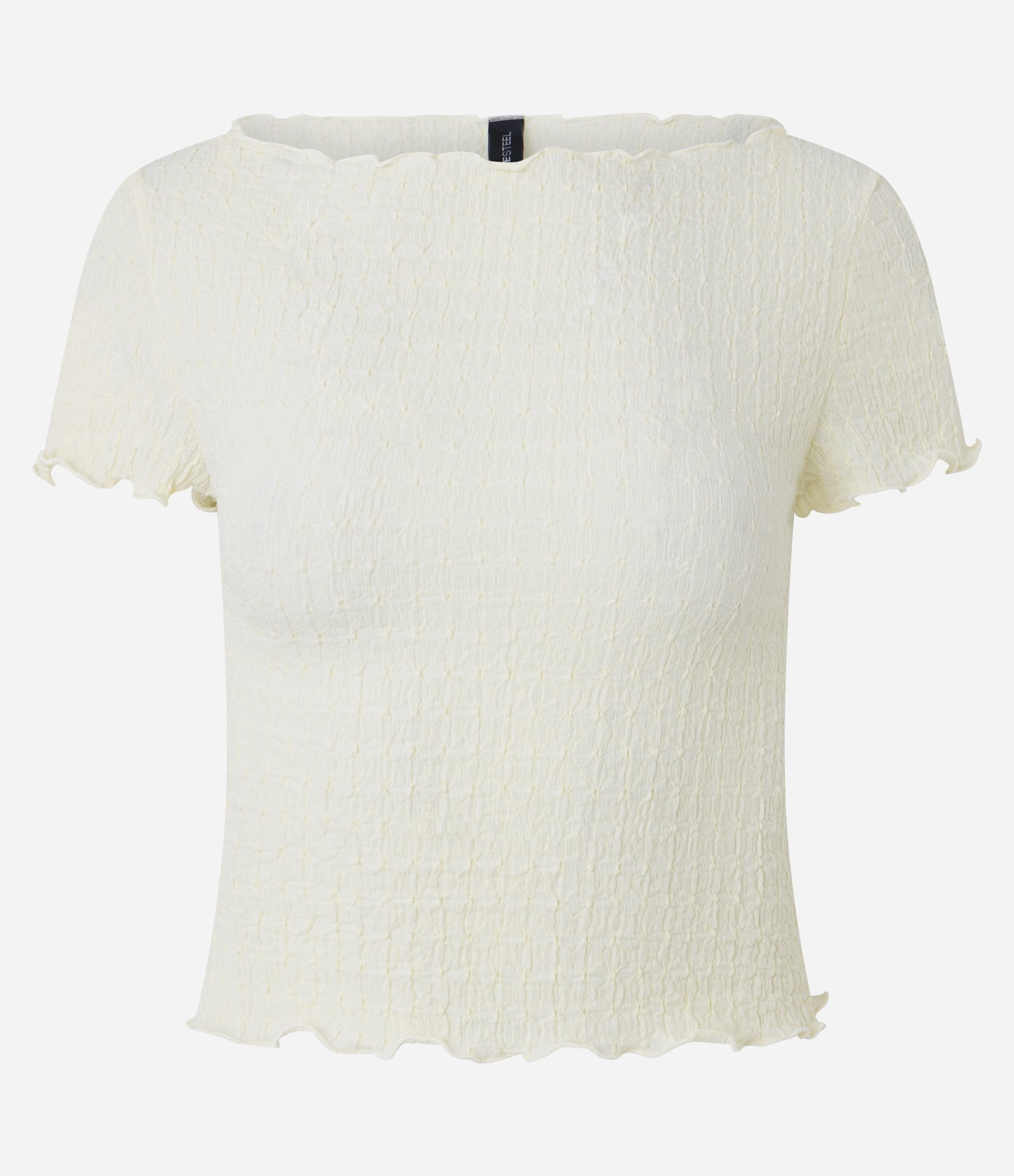 Blusa com Textura e Ondinhas nos Viés Bege 4