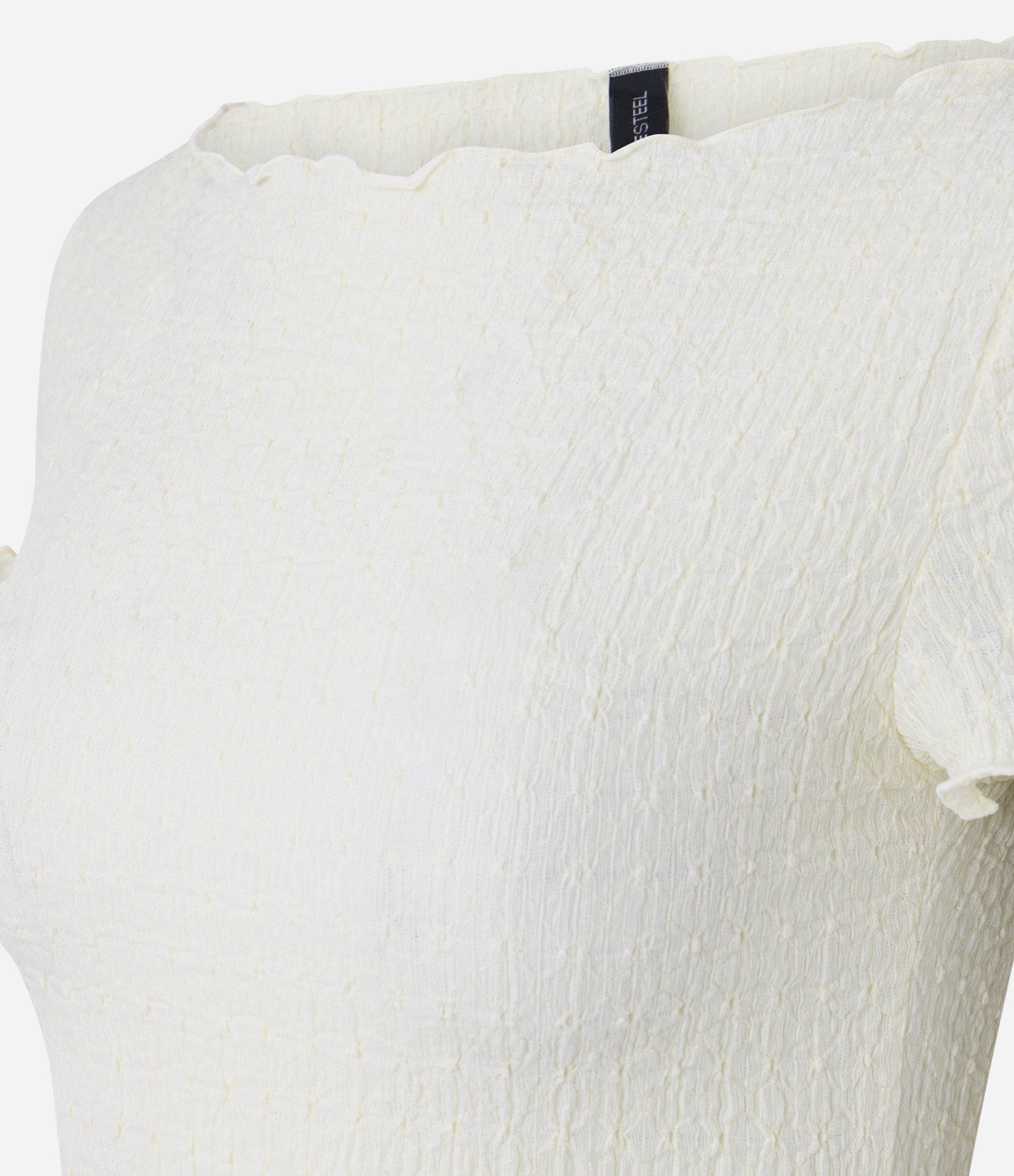 Blusa com Textura e Ondinhas nos Viés Bege 5