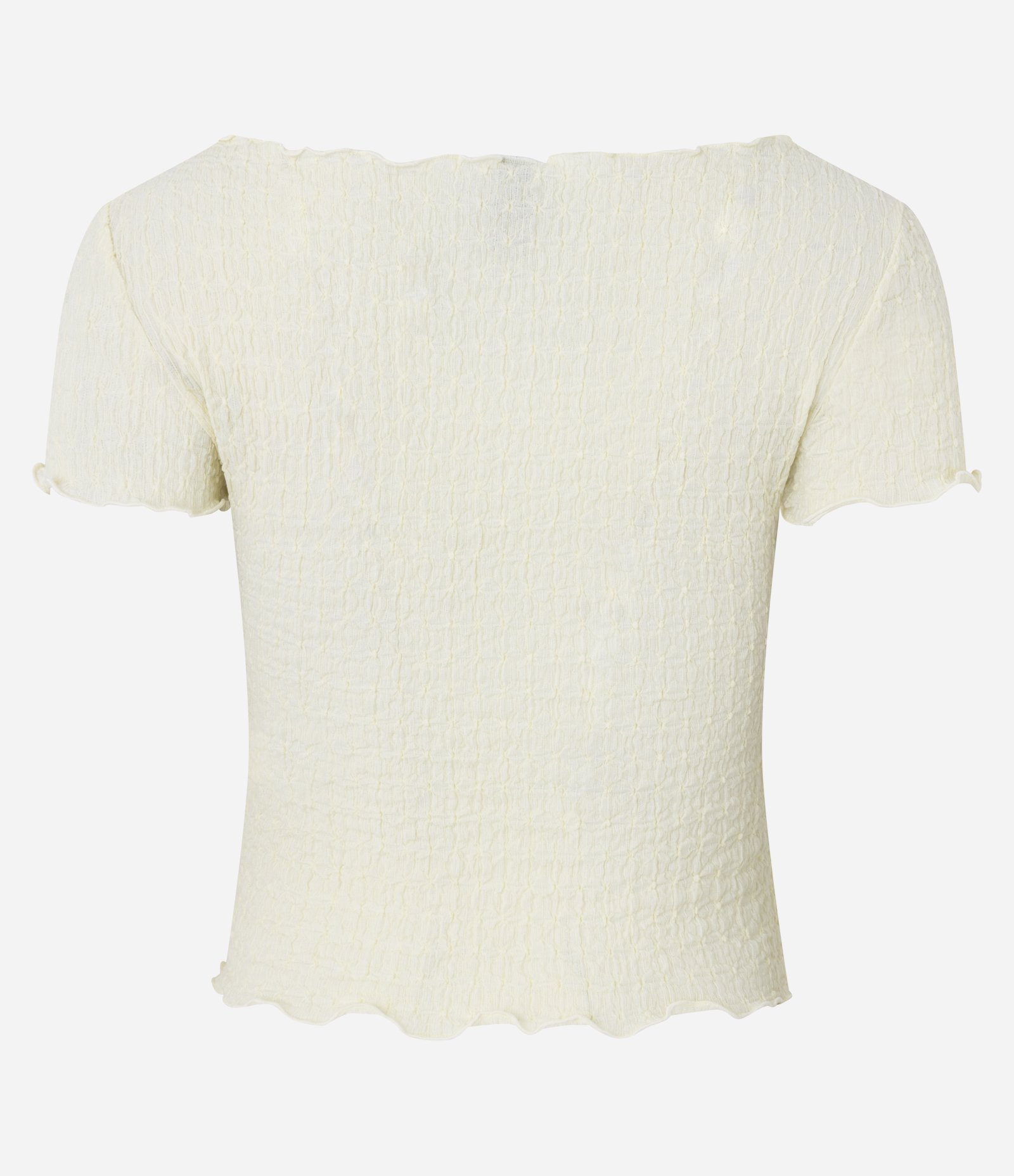 Blusa com Textura e Ondinhas nos Viés Bege 6