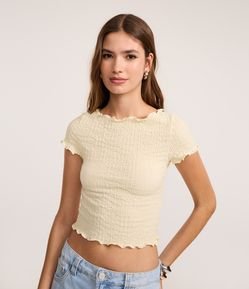 Blusa com Textura e Ondinhas nos Viés