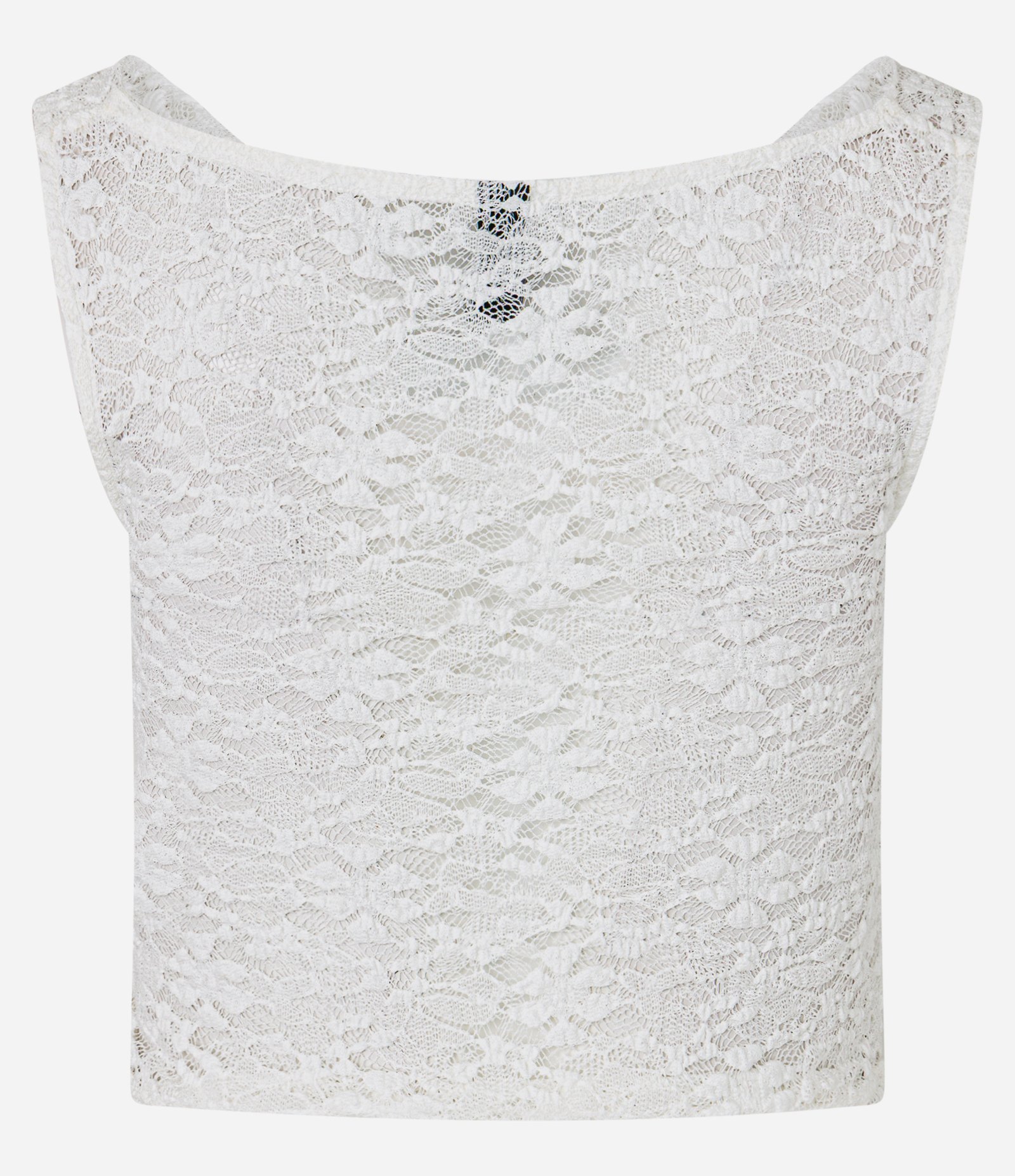Blusa em Renda com Gola Redonda Branco 9