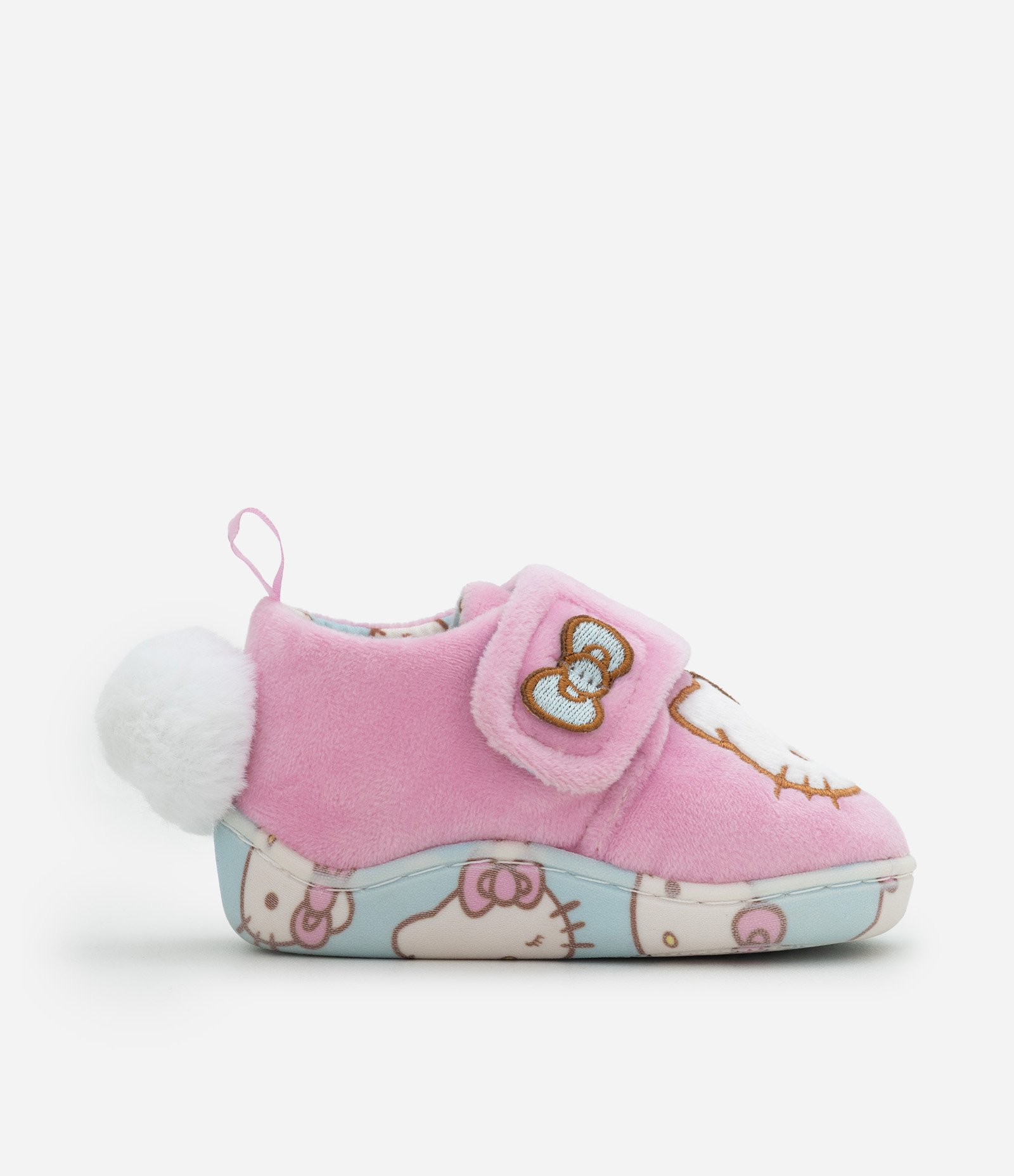 Pantufa Infantil Hello Kitty com Pompom - Tam 19 ao 28 Rosa 2