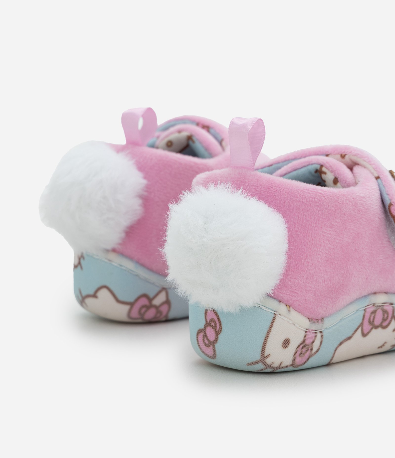 Pantufa Infantil Hello Kitty com Pompom - Tam 19 ao 28 Rosa 3