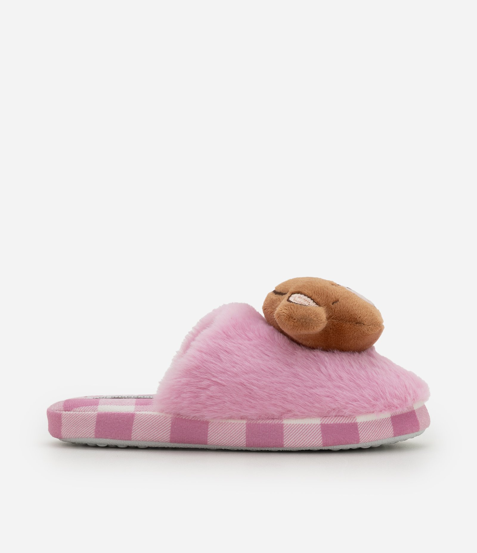 Pantufa Chinelo em Fleece com Urso - Tam 29 ao 36 Rosa 3