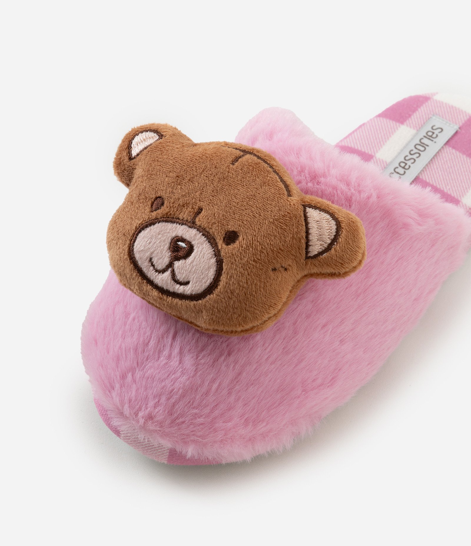 Pantufa Chinelo em Fleece com Urso - Tam 29 ao 36 Rosa 5