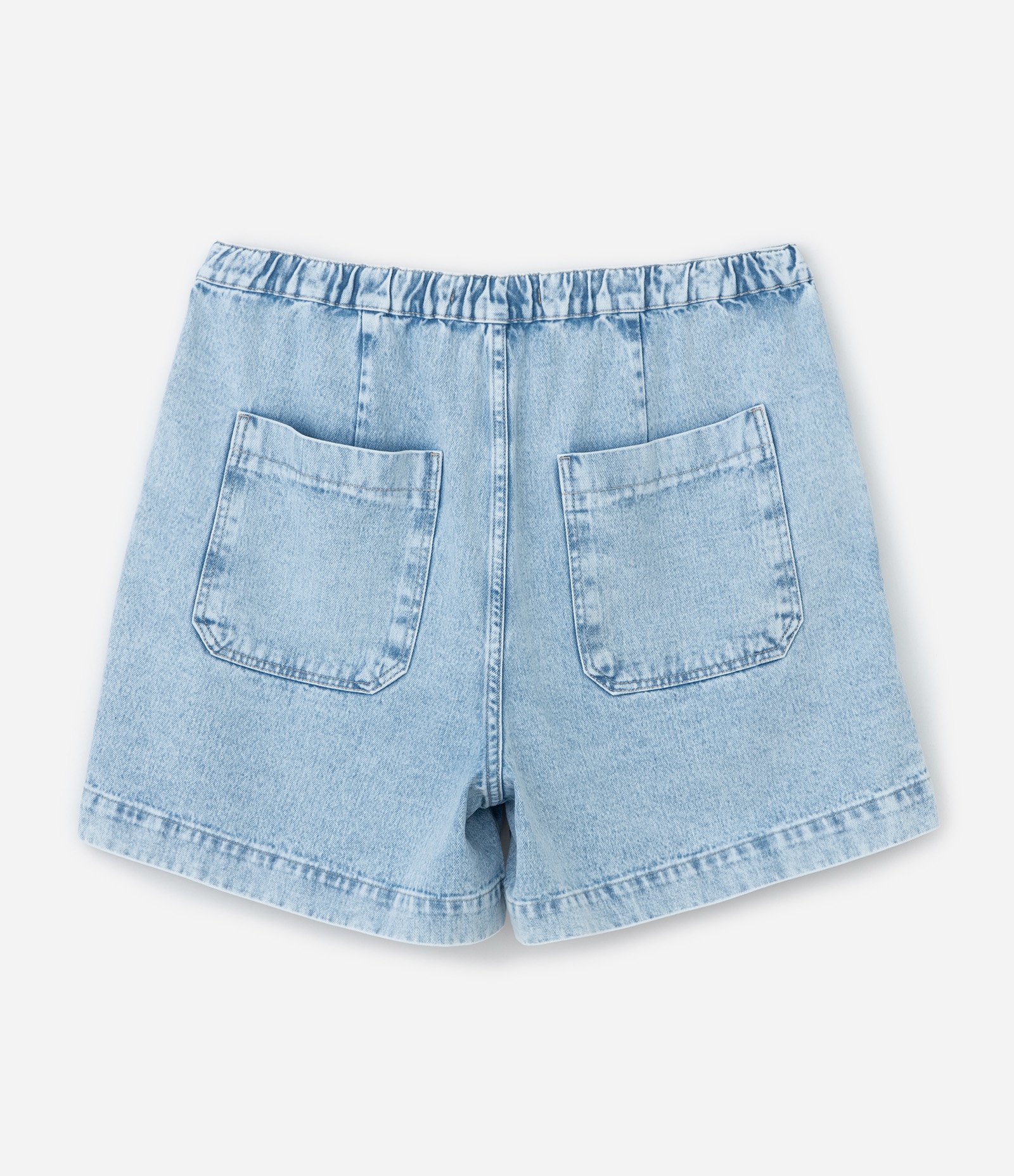 Short Alfaiataria em Jeans com Bordados de Moranguinhos Curve & Plus Size Azul 2