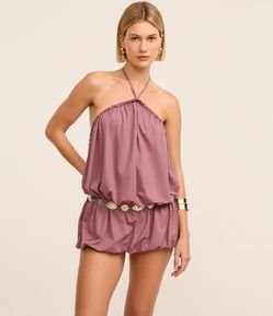 Vestido com Frente Única e Saia Balonê