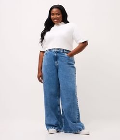 Calça Wide Leg Básica em Jeans Curve & Plus Size