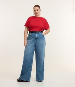 Calça Wide Leg Básica em Jeans Curve & Plus Size