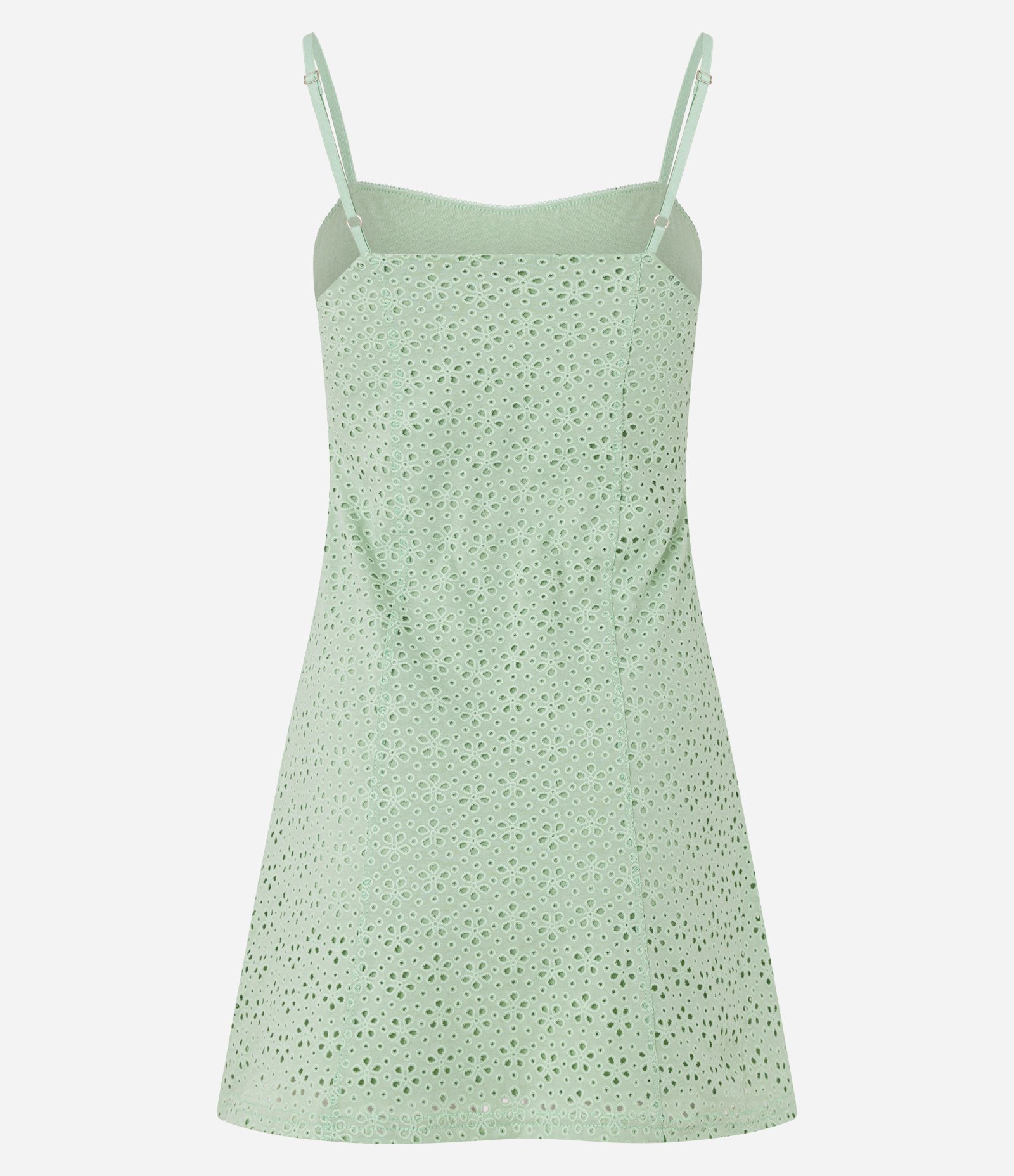 Vestido Curto em Laise com Textura de Flores Verde 7