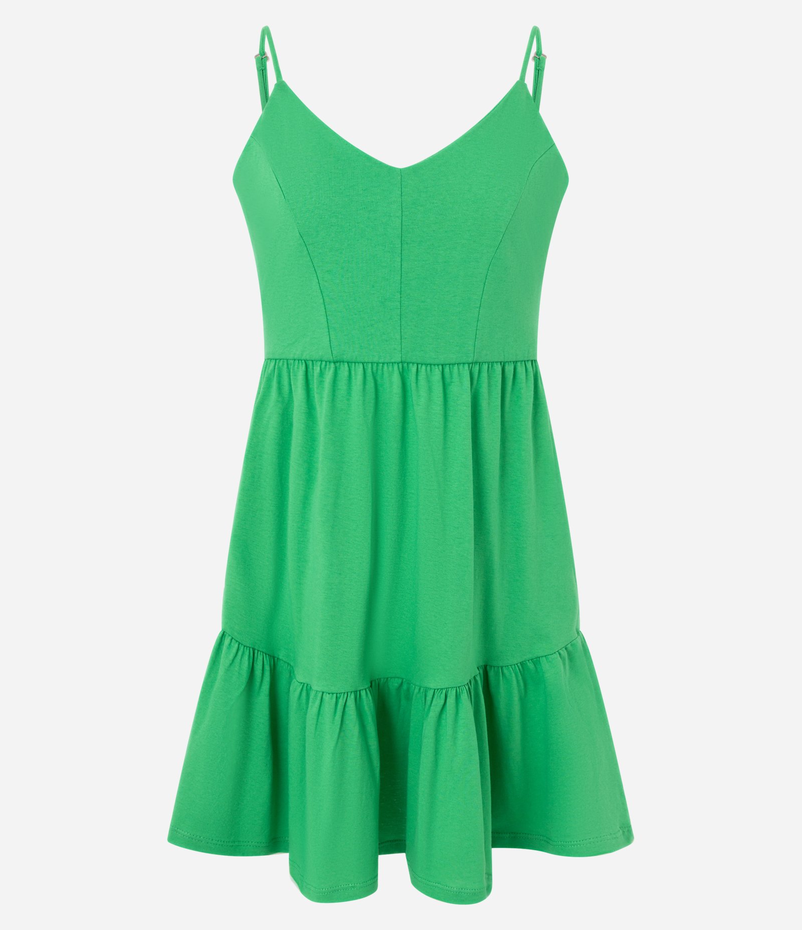 Vestido Curto em Algodão com Recorte e Alcinhas Finas Verde Claro 6