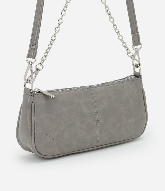 Bolsa Baguete Pequena com Alça Curta de Corrente e Longa Removível