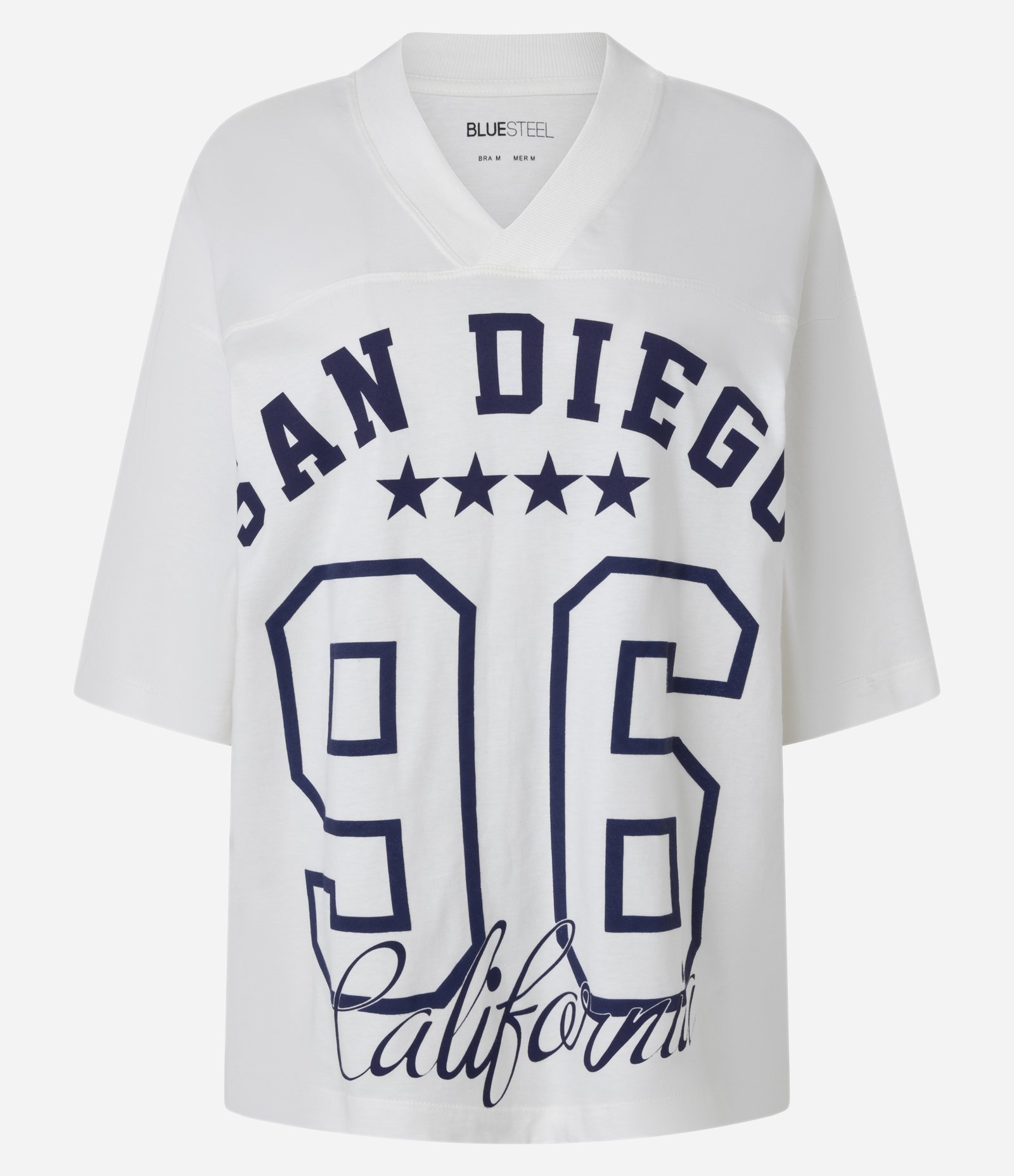 Camiseta Over em Algodão com Estampa Lettering San Diego Branco 5