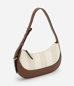 Bolsa Baguete Média com Listras Boho Romântico