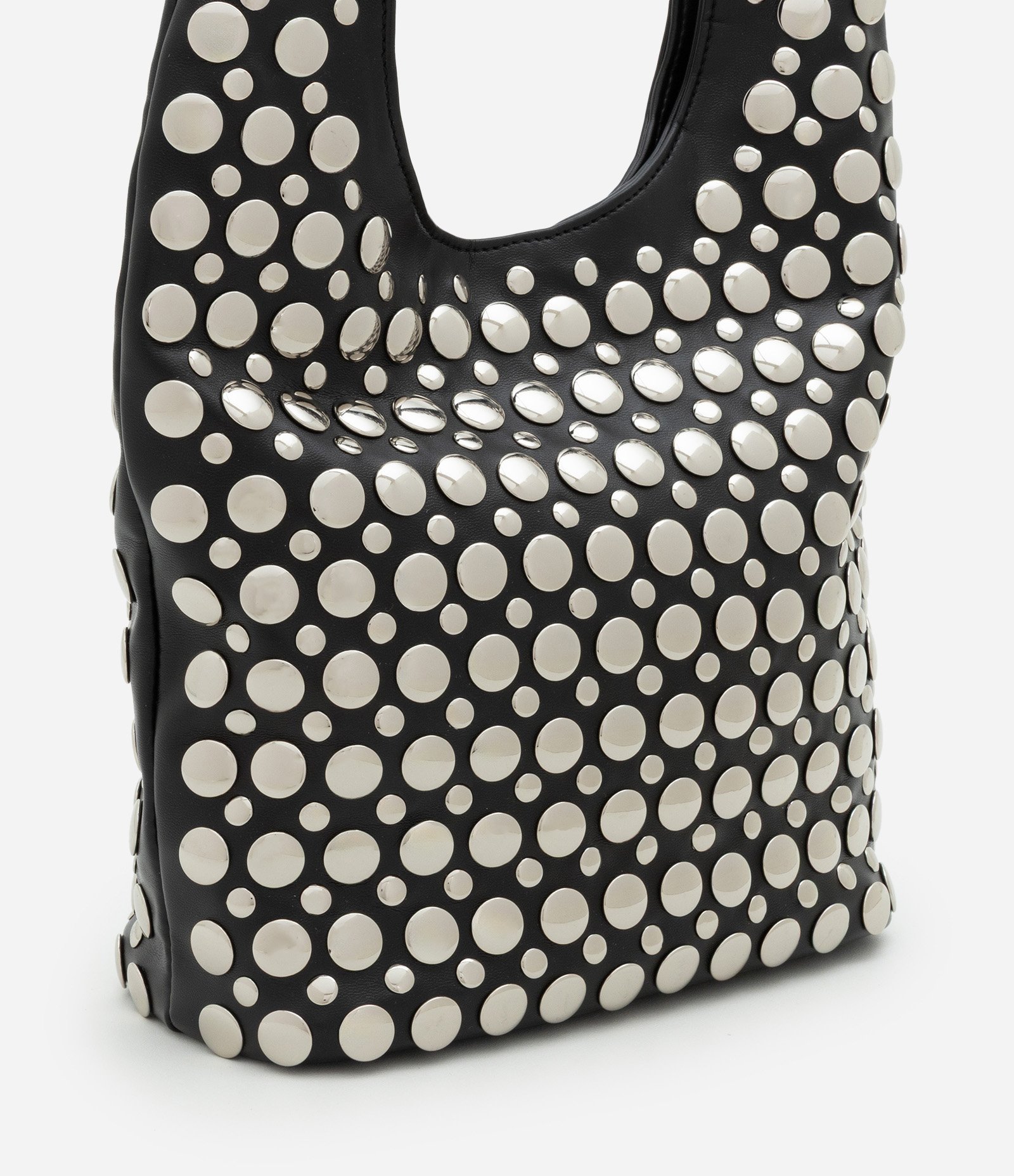 Bolsa Hobo com Studs Contrastantes Preto 2