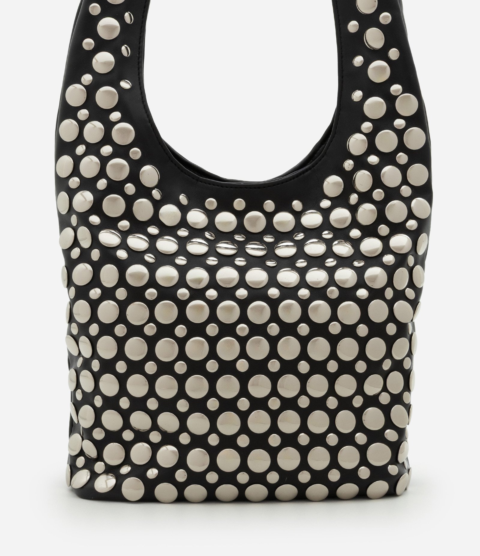 Bolsa Hobo com Studs Contrastantes Preto 4