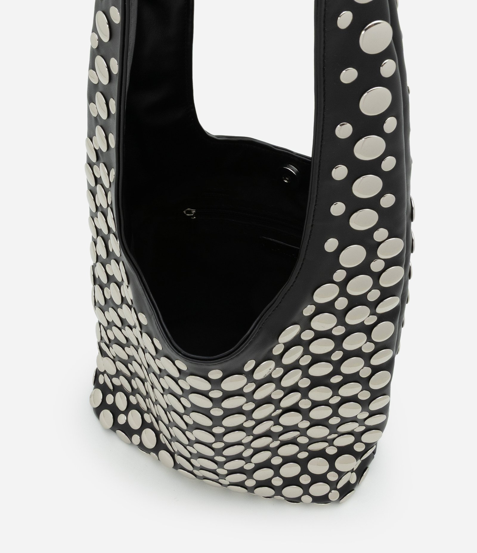 Bolsa Hobo com Studs Contrastantes Preto 5