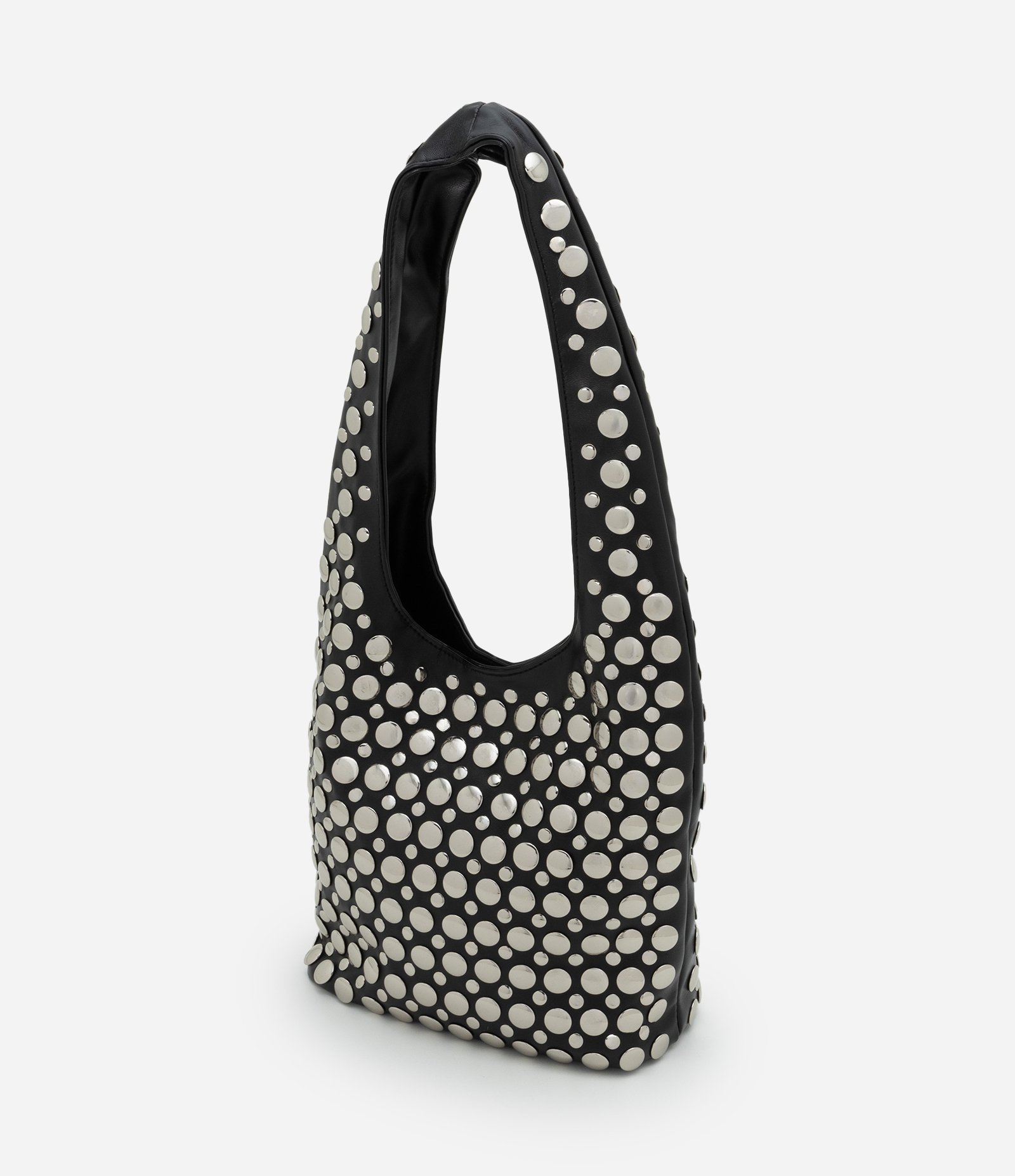 Bolsa Hobo com Studs Contrastantes Preto 6